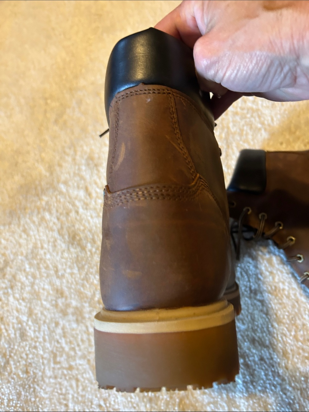 Timberland NWOT Brown Leather Lace-Up Work Boots - Picture 10 of 11